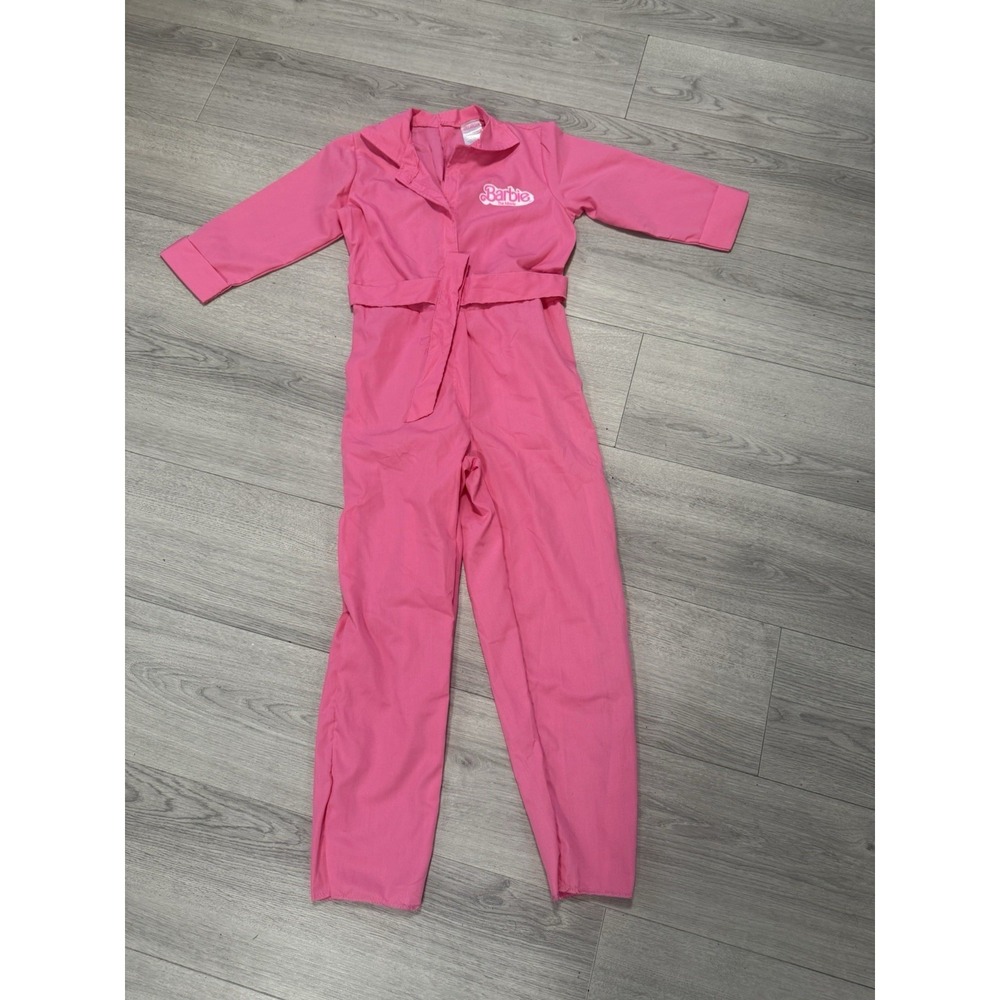 Barbie The Movie Pink Boiler Suit Full Zip Costume Jumpsuit Girls Large 10/12